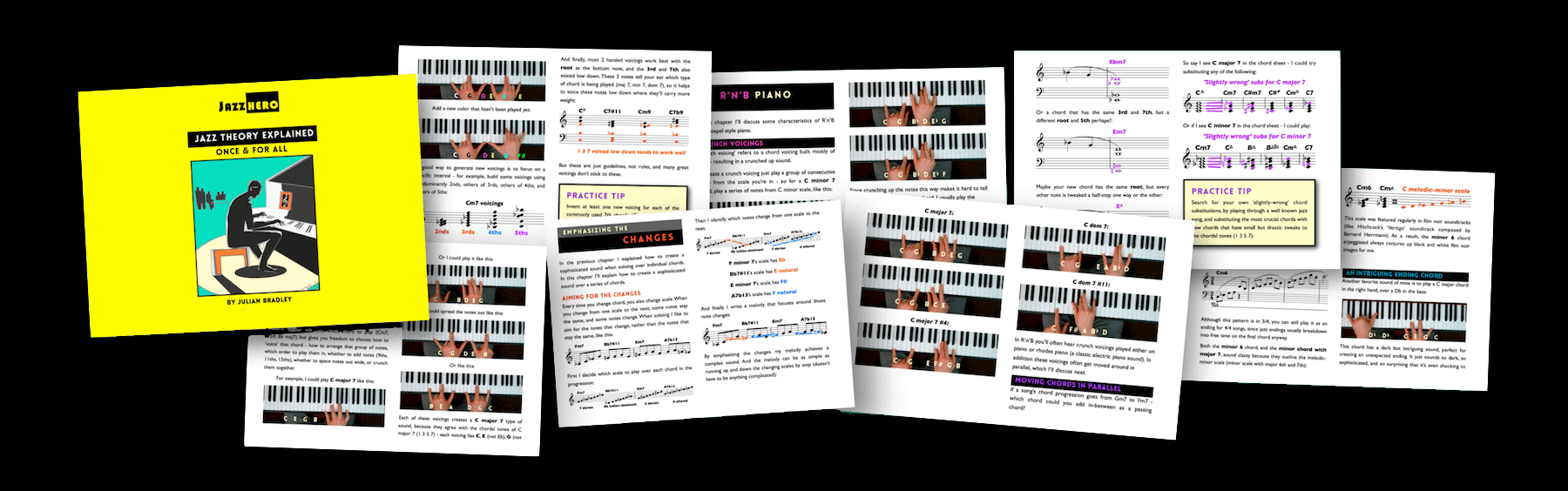 Jazz theory explained ebook with black background